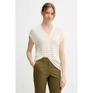 United Colors of Benetton tricou din amestec de in culoarea bej, 38O0D10A8 imagine