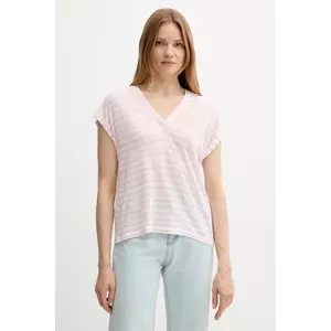 United Colors of Benetton tricou din amestec de in culoarea roz, 38O0D10A8 imagine