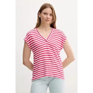 United Colors of Benetton tricou din amestec de in culoarea roz, 38O0D10A8 imagine