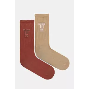 adidas Originals șosete Adibreak 2-pack culoarea maro, JX5196 imagine