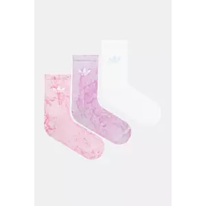 adidas Originals șosete Tie Dye Cr S 3-pack culoarea roz, JY0239 imagine