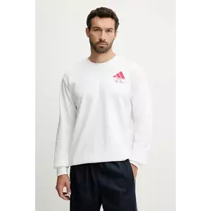 adidas bluză Food Noodle Graphic Sweatshirt culoarea alb, cu imprimeu, JW4347 imagine