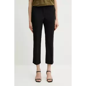 Sisley pantaloni culoarea negru, fason tigareta, medium waist, 4ENMLE02X imagine