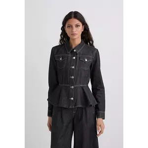 Karl Lagerfeld geacă din denim culoarea bleumarin, de tranzitie, A3W14001 imagine