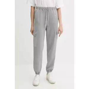 United Colors of Benetton pantaloni de trening din bumbac culoarea gri, uni, 39BLDF01B imagine