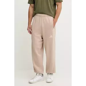 adidas pantaloni de trening din bumbac All SZN culoarea bej, cu imprimeu, JN0619 imagine