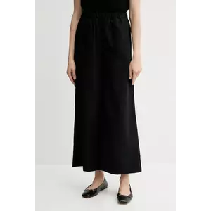 United Colors of Benetton pantaloni de bumbac culoarea negru, drept, high waist, 4AC7DF09A imagine