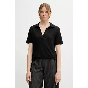 United Colors of Benetton polo din in culoarea negru, 37UJD300Y imagine