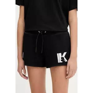 Karl Lagerfeld Jeans pantaloni scurți culoarea negru, cu imprimeu, high waist, A3W10125 imagine