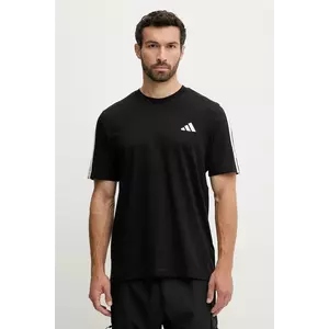 adidas tricou din bumbac 3-Stripes culoarea negru, cu imprimeu, JV6783 imagine