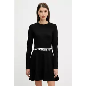 Karl Lagerfeld Jeans rochie culoarea negru, mini, evazati, A3W13009 imagine
