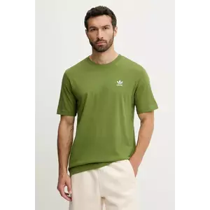 adidas Originals tricou din bumbac Trefoil Essential culoarea verde, uni, JV5938 imagine