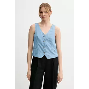 United Colors of Benetton vestă din bumbac un singur rand de nasturi, 2DHJDJ010 imagine