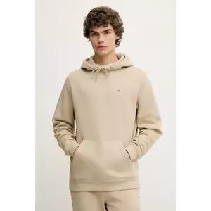 Tommy Jeans bluză culoarea bej, cu glugă, uni, DM0DM20742 imagine