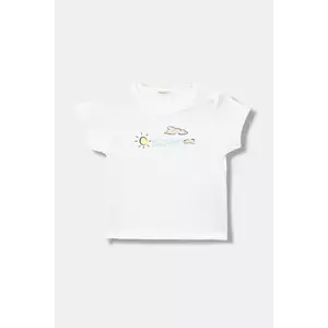 United Colors of Benetton tricou din bumbac pentru bebeluși culoarea alb, 3I1XA1067 imagine