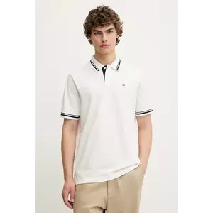 Tommy Jeans polo de bumbac culoarea alb, uni, DM0DM21846 imagine