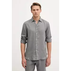 United Colors of Benetton cămașă de in cu guler clasic, regular, 5BKU5QJG8 imagine