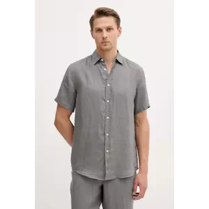 United Colors of Benetton cămașă de in culoarea alb, cu guler clasic, regular, 5BKU5QJH8 imagine