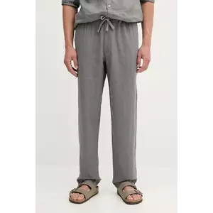 United Colors of Benetton pantaloni din in culoarea bleumarin, mulată, 4AGHUF00M imagine