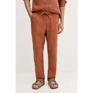 United Colors of Benetton pantaloni din in culoarea bleumarin, mulată, 4AGHUF00M imagine