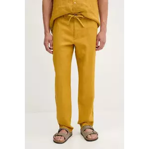 United Colors of Benetton pantaloni din in culoarea bleumarin, mulată, 4AGHUF00M imagine