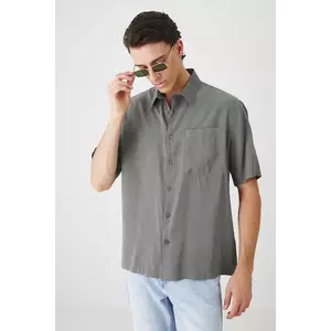 Medicine cămașă culoarea verde, cu guler clasic, relaxed imagine