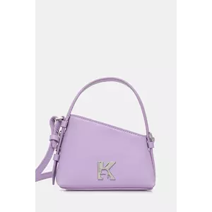 Karl Lagerfeld Jeans poșetă de piele culoarea violet, A3W30289 imagine