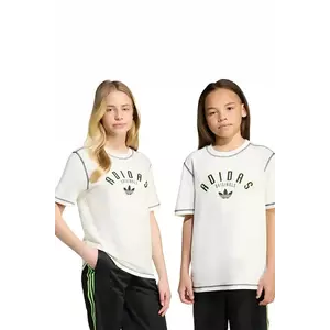 adidas Originals tricou de bumbac pentru copii culoarea bej, cu imprimeu, JX5265 imagine