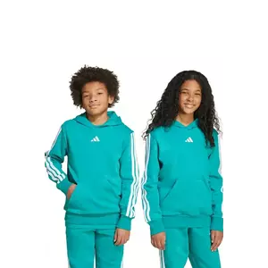adidas bluză copii culoarea verde, cu glugă, cu imprimeu, JN2417 imagine