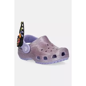 Crocs șlapi copii CLASSIC IAM BUTTERFLY CLOG T culoarea violet, 210018 imagine