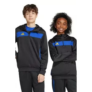 adidas Performance bluză copii culoarea negru, cu glugă, cu imprimeu, JX2230 imagine