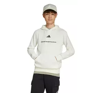 adidas bluză copii culoarea bej, cu glugă, cu imprimeu, KC2806 imagine