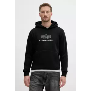 Alpha Industries bluză culoarea negru, cu glugă, cu imprimeu, 148346.373 imagine