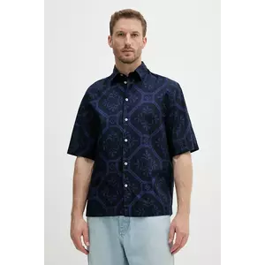 United Colors of Benetton cămașă din bumbac culoarea bleumarin, cu guler clasic, regular, 5UBMUQ05P imagine