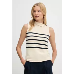 Weekend Max Mara vestă din bumbac TROFEO culoarea bej, light, cu turtleneck, 2525366121600 imagine
