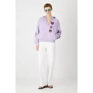 Medicine hanorac din bumbac negru pentru femei cu glugă cu imprimeu imagine