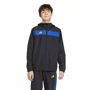 adidas Performance bluză copii culoarea negru, cu glugă, uni, JX2223 imagine