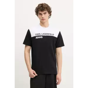 Karl Lagerfeld Jeans tricou din bumbac culoarea negru, cu imprimeu, A3M17004 imagine