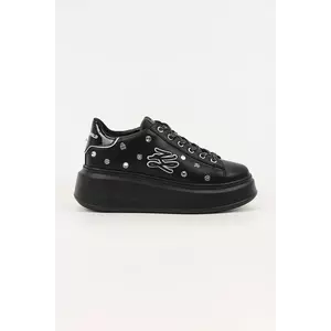 Karl Lagerfeld sneakers din piele ANAKAPRI culoarea negru, KL63528 imagine