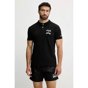 PLEIN SPORT tricou polo culoarea negru, cu imprimeu, PS25MPL01 imagine