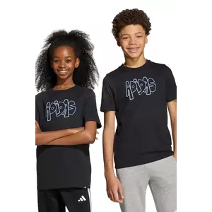 adidas tricou din bumbac culoarea negru, cu imprimeu, JV5246 imagine