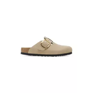 Birkenstock șlapi de piele Boston Big Buckle culoarea bej, 1030425 imagine