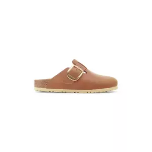 Birkenstock șlapi de piele Boston Big Buckle culoarea maro, 1030446 imagine