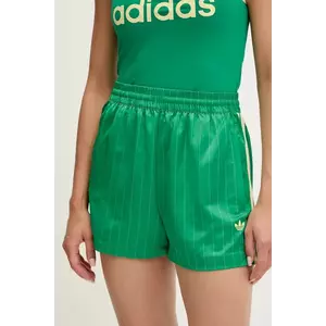 adidas Originals pantaloni scurți Shorts culoarea verde, cu imprimeu, high waist, KD2284 imagine