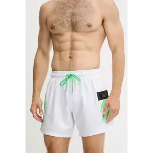 PLEIN SPORT pantaloni scurți de baie culoarea alb, PS25MBM04 imagine