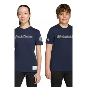 adidas Performance tricou de bumbac pentru copii REAL MADRID culoarea bleumarin, cu imprimeu, JY0999 imagine