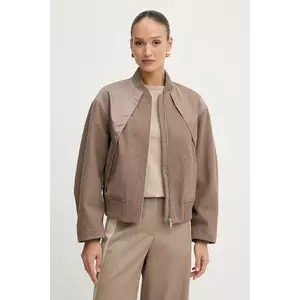 BOSS jacheta bomber din amestec de lână culoarea bej, de tranziție, 50543411 imagine