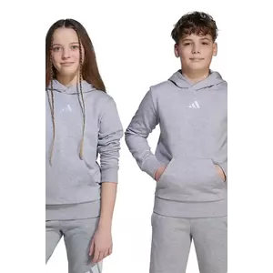 adidas bluză copii culoarea gri, cu glugă, melanj, JV9995 imagine