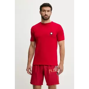 PLEIN SPORT tricou din bumbac culoarea roșu, cu imprimeu, PS25MTS09 imagine