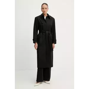 BOSS trenci de lână culoarea negru, de tranziție, 50543198 imagine